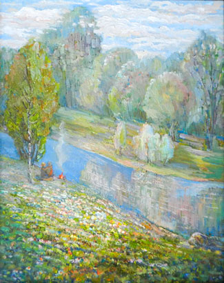 Увеличить изображение? картина Двое на реке