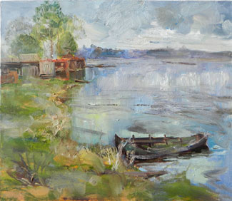 Увеличить изображение? картина Старая лодка. Валдай